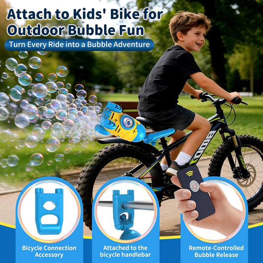 Remote Control Bubble Gun for Kids Automatic Rocket Bubble Machine Bicycle Use & Handheld Rechargeable Bubble Bubble Blower Toys
