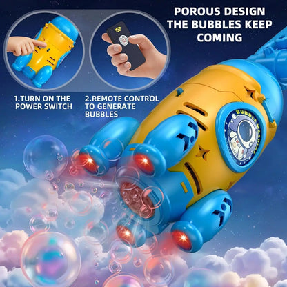 Remote Control Bubble Gun for Kids Automatic Rocket Bubble Machine Bicycle Use & Handheld Rechargeable Bubble Bubble Blower Toys
