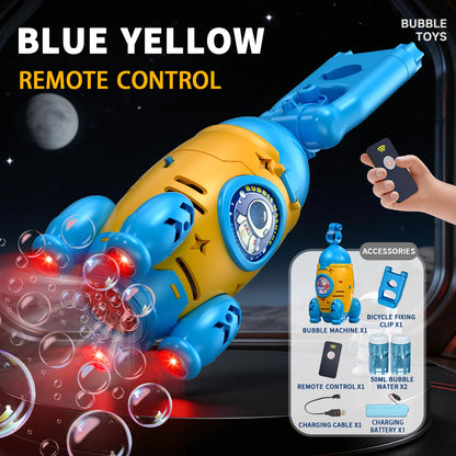 New Automatic Electric Plastic Bubble Machine for Kids Outdoor Bazooka Bubble Gun Toddler Bubble Blower for Children Bike Party