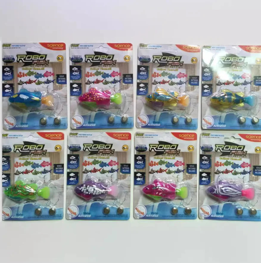 Interactive Eco-Friendly Robot Fish Toy for Cats and Dogs LED Light Activated Swimming Bath Plastic Fish Gift