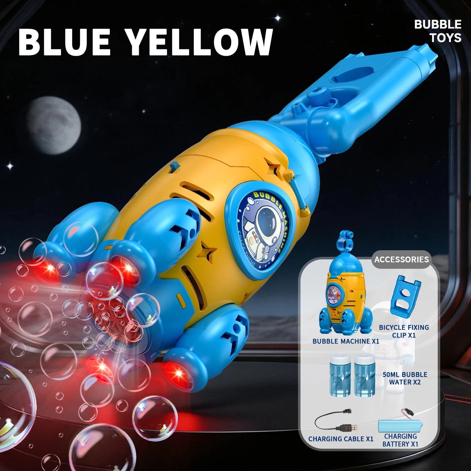 New Automatic Electric Plastic Bubble Machine for Kids Outdoor Bazooka Bubble Gun Toddler Bubble Blower for Children Bike Party