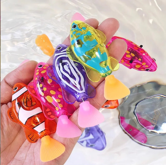 Interactive Eco-Friendly Robot Fish Toy for Cats and Dogs LED Light Activated Swimming Bath Plastic Fish Gift