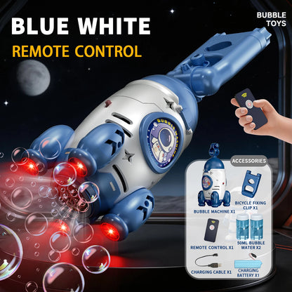New Automatic Electric Plastic Bubble Machine for Kids Outdoor Bazooka Bubble Gun Toddler Bubble Blower for Children Bike Party