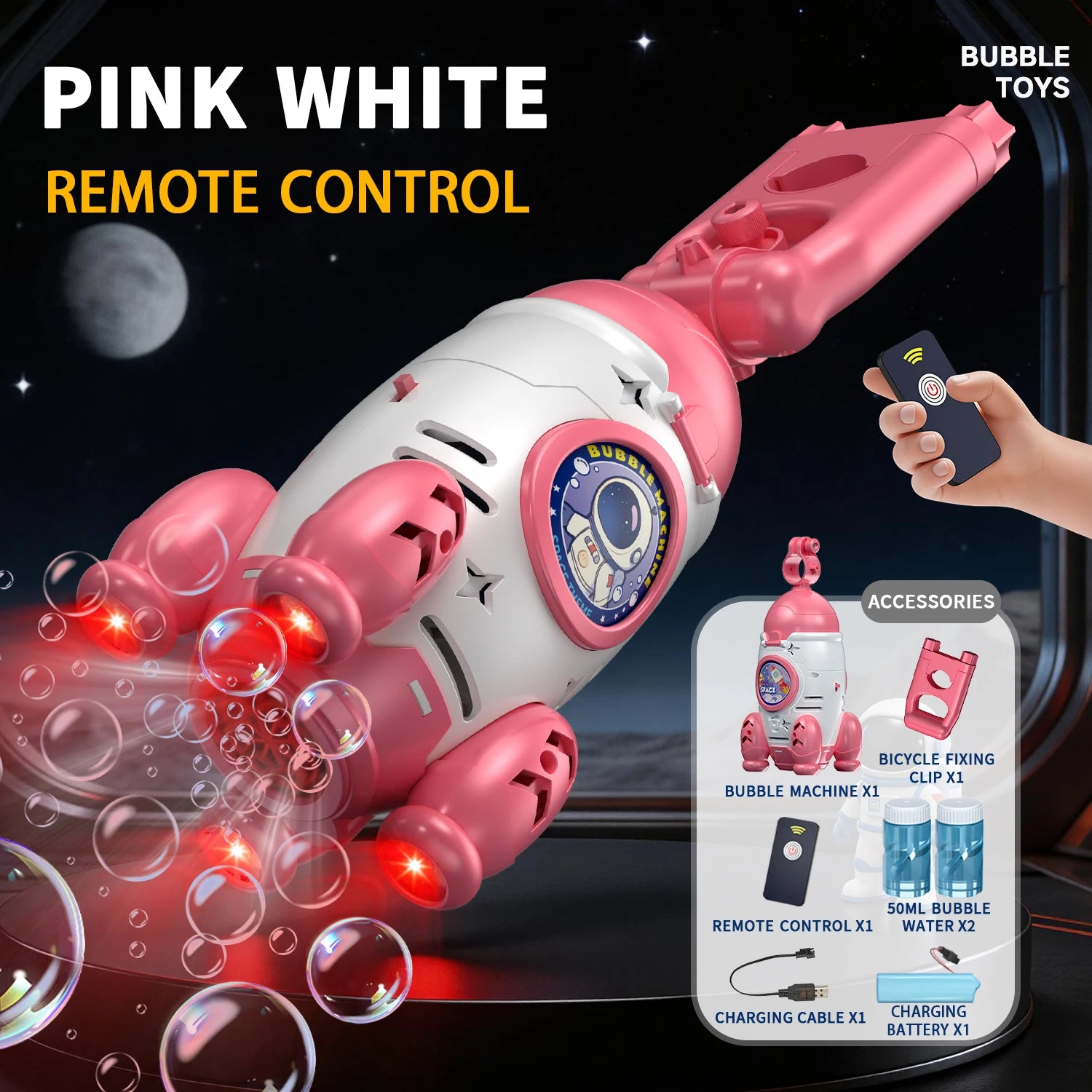New Automatic Electric Plastic Bubble Machine for Kids Outdoor Bazooka Bubble Gun Toddler Bubble Blower for Children Bike Party
