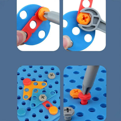 Kids Drill Tool DIY Electric Simulation Screw Educational Toys Puzzle Assembled Design Building Blocks Boy Pretend Play Gifts